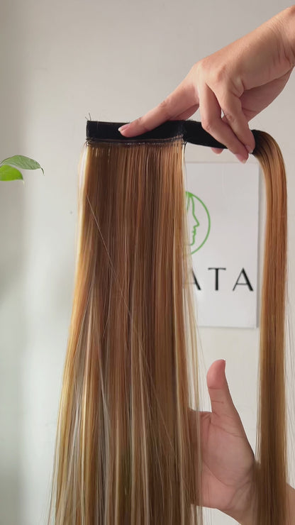 Coleta Rubia clara con rayos